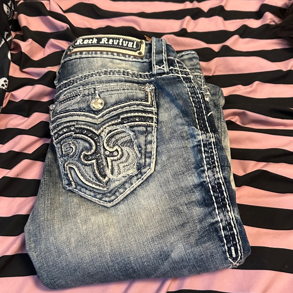 Rock Revival ferry ankle skinny jeans size 25